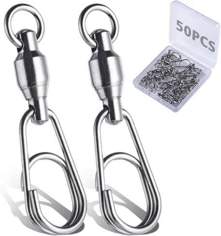 Ball Bearing Fishing Snap Swivels High-Strength Snap Swivels Corrosion Resistance Barrel Swivel Saltwater Freshwater Fishing Accessories in Saudi Arabia