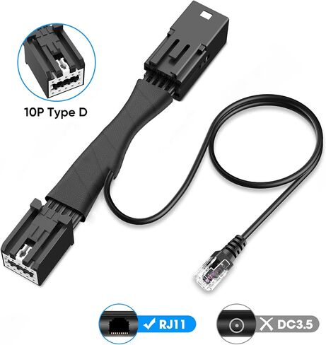 Radar Detector Power Adapter RJ11 Plug (10P Type D) Compatible with GMC,Chevy,Cadillca,Buick,with Auto-dimming Rearview Mirror,Radar Detector Adapter Cable,Clean Install in Saudi Arabia