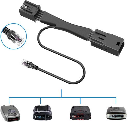 Radar Detector Power Adapter RJ11 Plug (10P Type D) Compatible with GMC,Chevy,Cadillca,Buick,with Auto-dimming Rearview Mirror,Radar Detector Adapter Cable,Clean Install in Saudi Arabia