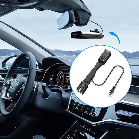 Radar Detector Power Adapter RJ11 Plug (10P Type D) Compatible with GMC,Chevy,Cadillca,Buick,with Auto-dimming Rearview Mirror,Radar Detector Adapter Cable,Clean Install in Saudi Arabia