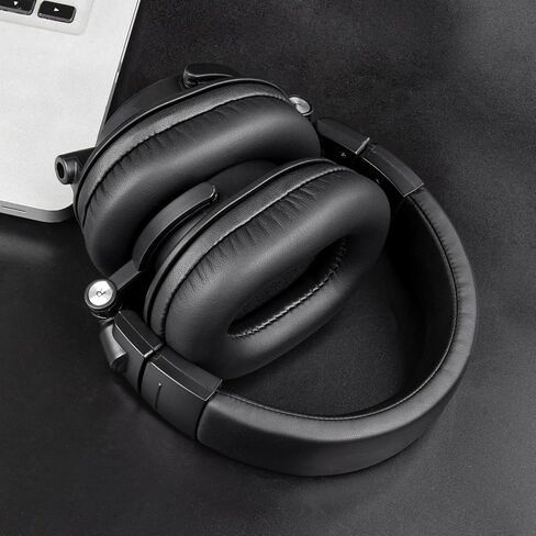 Soulwit Earpads استبدال Audio Technica ATH M50X M50XBT M50RD M40X M30X M20X MSR7 SX1 HEADONES ، وسائد منصات الأذن مع جلد البروتين الأكثر ليونة ، ورغوة عالية الكثافة - أسود - أسود in Saudi Arabia