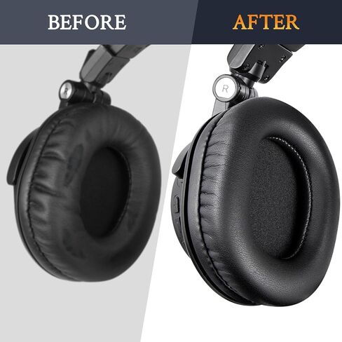 Soulwit Earpads استبدال Audio Technica ATH M50X M50XBT M50RD M40X M30X M20X MSR7 SX1 HEADONES ، وسائد منصات الأذن مع جلد البروتين الأكثر ليونة ، ورغوة عالية الكثافة - أسود - أسود in Saudi Arabia