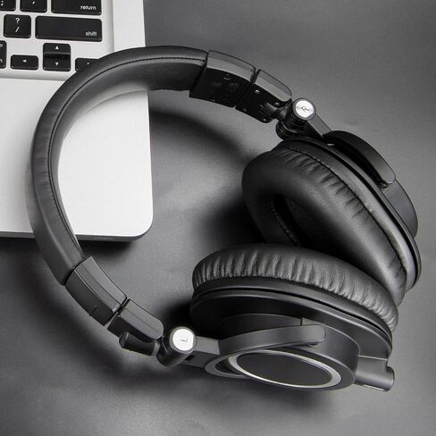 Soulwit Earpads استبدال Audio Technica ATH M50X M50XBT M50RD M40X M30X M20X MSR7 SX1 HEADONES ، وسائد منصات الأذن مع جلد البروتين الأكثر ليونة ، ورغوة عالية الكثافة - أسود - أسود in Saudi Arabia