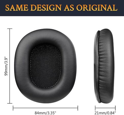 Soulwit Earpads استبدال Audio Technica ATH M50X M50XBT M50RD M40X M30X M20X MSR7 SX1 HEADONES ، وسائد منصات الأذن مع جلد البروتين الأكثر ليونة ، ورغوة عالية الكثافة - أسود - أسود in Saudi Arabia
