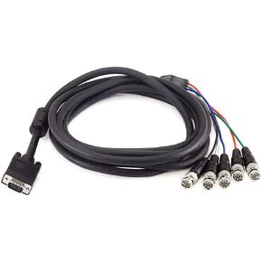 Monoprice VGA HD -15 إلى 5 BNC RGB كابل فيديو لكابل مراقبة HDTV - 6 قدم (أسود)