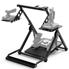 Hottoby Flight Simulator Cockpit X-Shaped Structure Fixed Chair Mount Fits for Thrustmaster/Logitech T16000M FCS/X56/X52/X52 Pro/T-Flight Hotas Sim Flight Stand Not Including Gaming Device
