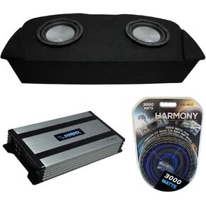 Harmony Audio Compatible with 2003-2008 Nissan 350Z Coupe Hatch Bundle A102 Dual 10" Sub Box & HA-A800.1