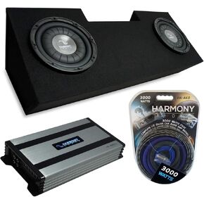 Harmony Audio Compatible with 1982-1992 Chevy Camaro Coupe Harmony Bundle F104 Dual 10" Sub Box Enclosure & HA-A800.1