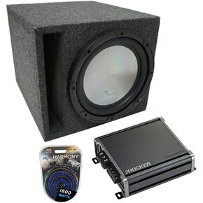 Harmony Audio Universal Car Stereo Slotted S Port Single 15" Bundle A152 Sub Box & CXA800.1