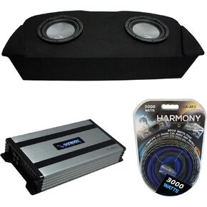 Harmony Audio Compatible with 2003-2008 Nissan 350Z Coupe Hatch Bundle A122 Dual 12" Sub Box & HA-A800.1