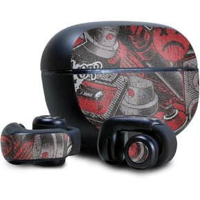 Headphone Skin Compatible with Bose Ultra Open Earbuds - Red Hip Hop - Premium 3M Vinyl Protective Wrap Decal Cover - Easy to Apply | Crafted in The USA by MightySkins