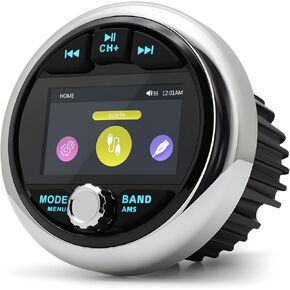 Marine Boat Stereo Gauge Receiver - Audio Systems, 3 Inch Video Playback, Wireless Connection, AM/FM, USB Port, AUX, No CD DVD Player, MP5 Player Radio Receiver