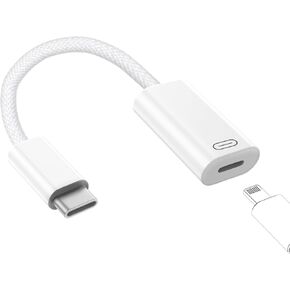 TechMatte Female Lightning to Male USB C Adapter Cable Audio Headphone, Data Sync, PD Charging Converter Dongle Compatible with iPhone 16 15, Android, Earphone for iPad Pro Air Mini MacBook (1 PCS)