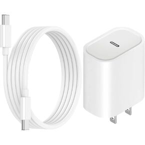 USB C Fast Charger for Airpods 4 Gen,AirPods Pro 2 Gen,AirPods Max 2024,iPhone 15 16,iPad, iPad Pro - 6.6ft USB-C Cord, 20W PD Power Adapter