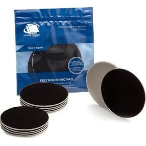 Glass Polish 11010 GP-PRO Felt Polishing Pads for Polishing Glass, Plastic, Metal, Marble - Ø 6 inch - Pack of 10