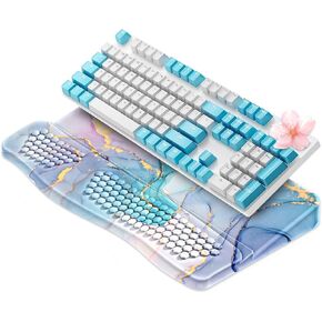 JIKIOU Keyboard Stand with Wrist Rest, Computer Keyboard Stand Pad with Non-Slip Base, Comfy Ergonomic Keyboard Riser Holder for Gaming Office Home 17.13x9.5 in Black