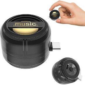 Mini Portable 5X Amplifier Speaker - Plug & Play for Music and Calls, Compatible with Smartphone, Tablet, and Notebook (Black, Type-C Interface)