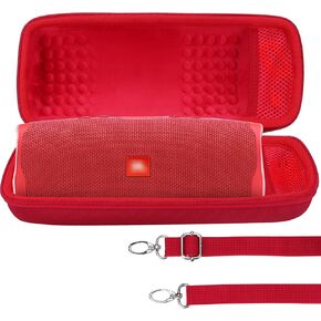 Hard Case Compatible with JBL Charge 5 Charge 4 Waterproof Speaker (Red case)