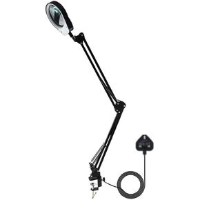 Clip Type Cantilever Bracket with Light Magnifying Glass, Electronic Repair, Embroidery Reading(10x)