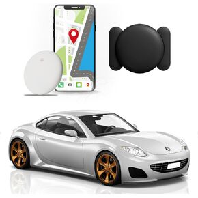 Mini Hidden GPS Tracking Device for Vehicles, Cars etc, Hidden GPS Car Tracking Device with Magnetic Waterproof Case, Running in Apple FIND My, No Extra Monthly fee 1PC Withe Device Black case