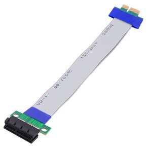 PCI-E 1X Extension Cable PCI-E Express 1X Slot Riser Motherboard Graphics Card 36 Pin Flex Ribbon Male to Female Adapter Cable-19.5CM