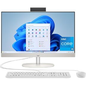 HP 23.8 inch All-in-One Desktop PC, FHD Display, Intel Core i5-1334U, 16 GB RAM, 512 GB SSD, Intel UHD Graphics, Windows 11 Home, Shell White, 24-cr0112 (2025)