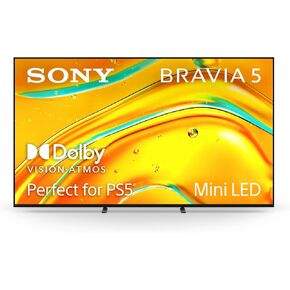 Sony BRAVIA 5 65 Inch TV, Mini LED, 4K Smart Google TV, XR Processor with AI Technology,120hz Television with Dolby Vision/Atmos, Exclusive Features for PlayStation®5, K-65XR50, 2025 Model