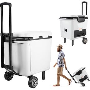 مجموعة عجلات Weiguzc Cooler لـ Ninja Frostvault 30qt/50qt مبرد - عجلات 5 بوصات ومقبض قابلة للسحب - إكسسوارات مبردة للخدمة الثقيلة للتخييم والشاطئ