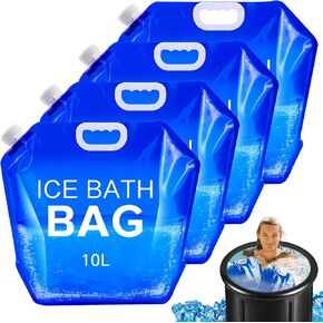 4 Pack Ice Bath Bags Reusable, Large Capacity Cold Plunge Ice Bath Accessories, Portable Bathtub Freezer Water Bags for Ice Baths at Home