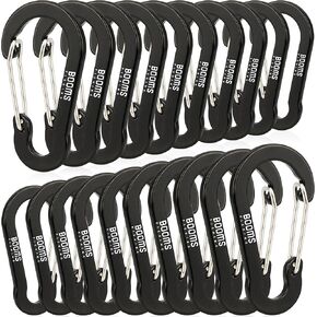 Booms Fishing 20Pack Small Carabiners: Multi-use 2in Carabiner Clips - Mini Keychain Caribeaner Clip for Keys, Camping, Hiking, Fishing, Kayaking