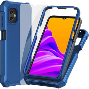 Ailiber Case for Galaxy XCover 7 Pro, with Screen Protector, Samsung X Cover7 Pro Phone Case,Dual Layer Protection, Shockproof Corners TPU Bumper, Slim Silicone Cell Phone Cover-Blue Pink