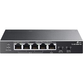 TP-Link TL-SG1005P-PD | 5 Port Passthrough Gigabit Ethernet Switch | 1 PoE++ in@90W, 4 PoE+ Output up to 66W | Plug & Play | Extend Mode | QoS, IGMP, Auto Recovery | PoEPowered ONLY | Fanless