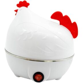 Electric Egg Cooker Egg Poacher Steaming or Boiling Portable Egg Boiler Egg Steamer for Kitchen Tools Home Steamed Egg Cook, white