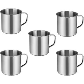 NUOBESTY 5pcs Stainless Steel Camping Coffee Mugs Shot Glasses with Handle for Hot or Cold Drinks, Hiking Hunting Fishing Insulated Tumbler