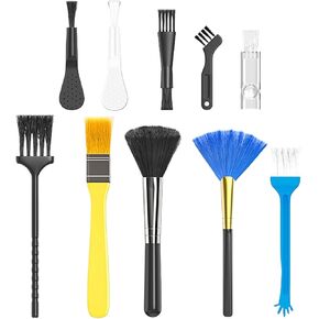 Keyboard Brush, 10 Piece Computer Keyboard Cleaner, Multifunctional Remover Gadgets Portable Detailing Tool for Phone Home Desktop Mousepad Work Console Tablet