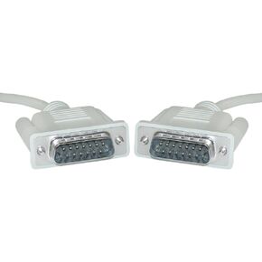CableWholesale DB15 Monitor Cable, 28 AWG Single Shielded Cord, 15 Pin Male to Male DB15 Male Connector, VGA M/M Cable, Beige, 6 Feet