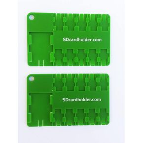 2pcs Micro SD Card Case, Green,Holder, Organizer Credit Card Size Storage