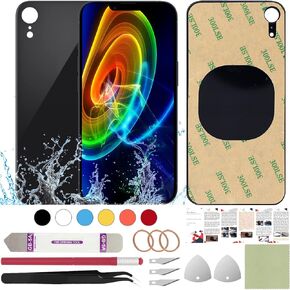 Back Cover Replacement Compatible with iPhone XR 6.1" + Professional Tools (Black)