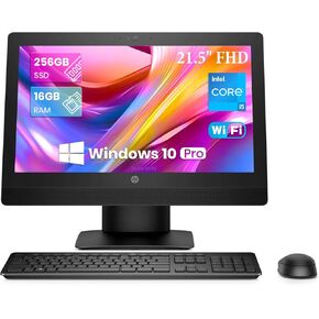 HP ProOne 600 G3 All-in-One Desktop Computer PC, 21.5" FHD Display, Core i5-7500 3.4GHz, 16GB RAM, 256GB SSD, Keyboard and Mouse, WiFi, Windows 10 Pro (Renewed)