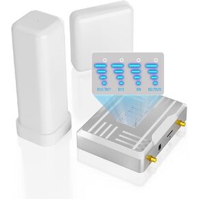 Cell Phone Booster for Home up to 4500 Sq Ft, Cell Phone Signal Booster with 1 Indoor Antenna & 1 Outdoor Antenna & 3 Rolls of Cables for All Carriers on Band 5/12/13/17/2/25, FCC Approved