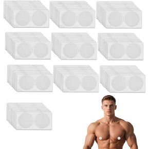 100pcs/50 Pairs Men's Nipple Covers, White PE Nipple Guards Tape Sticker Patches Anti-Chafing Invisible Protector for Running Gym Sports Accessories & Daily Wear