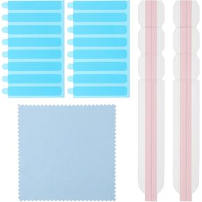 19Pcs Privacy Screen Adhesive Strips for Computer Monitor Laptop Privacy Screen Adhesive Strip with Microfiber Cloth Slide Mount Tabs and Double-Sided Tape Screens Protector for Easily Installing