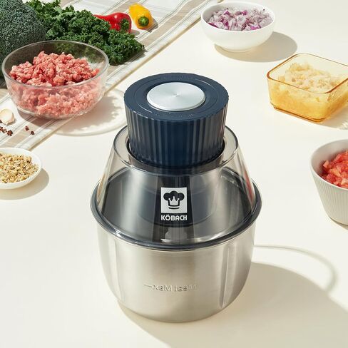 Electric Food Processor & Meat Grinder – 1.9 Qt Food Chopper with Pure Copper Motor, Dual-Layer Blades, Procesador de Alimentos Electrico in Saudi Arabia
