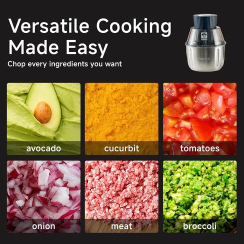 Electric Food Processor & Meat Grinder – 1.9 Qt Food Chopper with Pure Copper Motor, Dual-Layer Blades, Procesador de Alimentos Electrico in Saudi Arabia