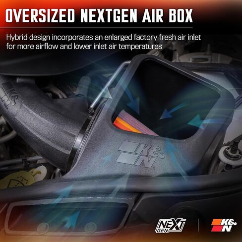 مجموعة مدخل الهواء البارد من K&N: أداء عالٍ، زيادة قوة الحصان: متوافق مع 2016-2019 Jeep/Dodge (جراند شيروكي، دورانجو) 3.6 لتر V8، 77-1572KS in Saudi Arabia