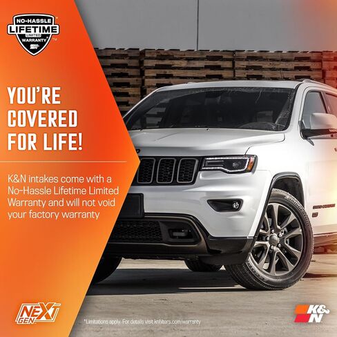 مجموعة مدخل الهواء البارد من K&N: أداء عالٍ، زيادة قوة الحصان: متوافق مع 2016-2019 Jeep/Dodge (جراند شيروكي، دورانجو) 3.6 لتر V8، 77-1572KS in Saudi Arabia