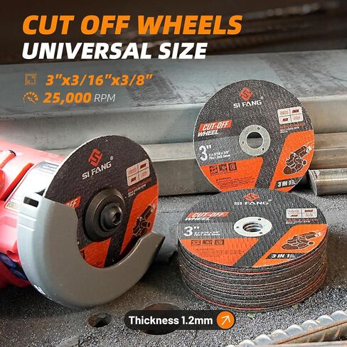 25Pack 3 inch Cut Off Wheels 3/8'' Arbor Cutting Disc Cutting All Ferrous Metals and Stainless Steel for Angle Die Grinder in Saudi Arabia