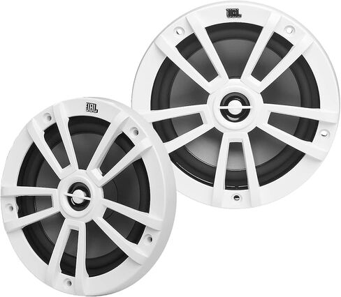 JBL PRV-175 Marine Gauge Hole Mount USB Bluetooth AM/FM Receiver, Remote, Extension Cable, Wire, 10" Subwoofer, 2x 8" 375W Max Multi-Element Speakers, 2x 6.5" 180W Boat Audio Speakers (White) in Saudi Arabia