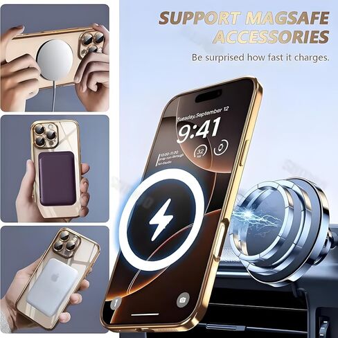 بالنسبة إلى iPhone 16 Pro Max الحالات الناعمة للنساء وحامي شاشة الخصوصية المدمجة في غطاء الكاميرا ، [غير أصفر] متوافق مع Magsafe Magnetic لـ 16 Promax ، Rose Gold in Saudi Arabia