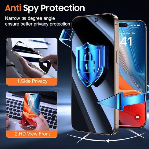 بالنسبة إلى iPhone 16 Pro Max الحالات الناعمة للنساء وحامي شاشة الخصوصية المدمجة في غطاء الكاميرا ، [غير أصفر] متوافق مع Magsafe Magnetic لـ 16 Promax ، Rose Gold in Saudi Arabia